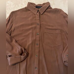 Cool clay color blouse with soft material